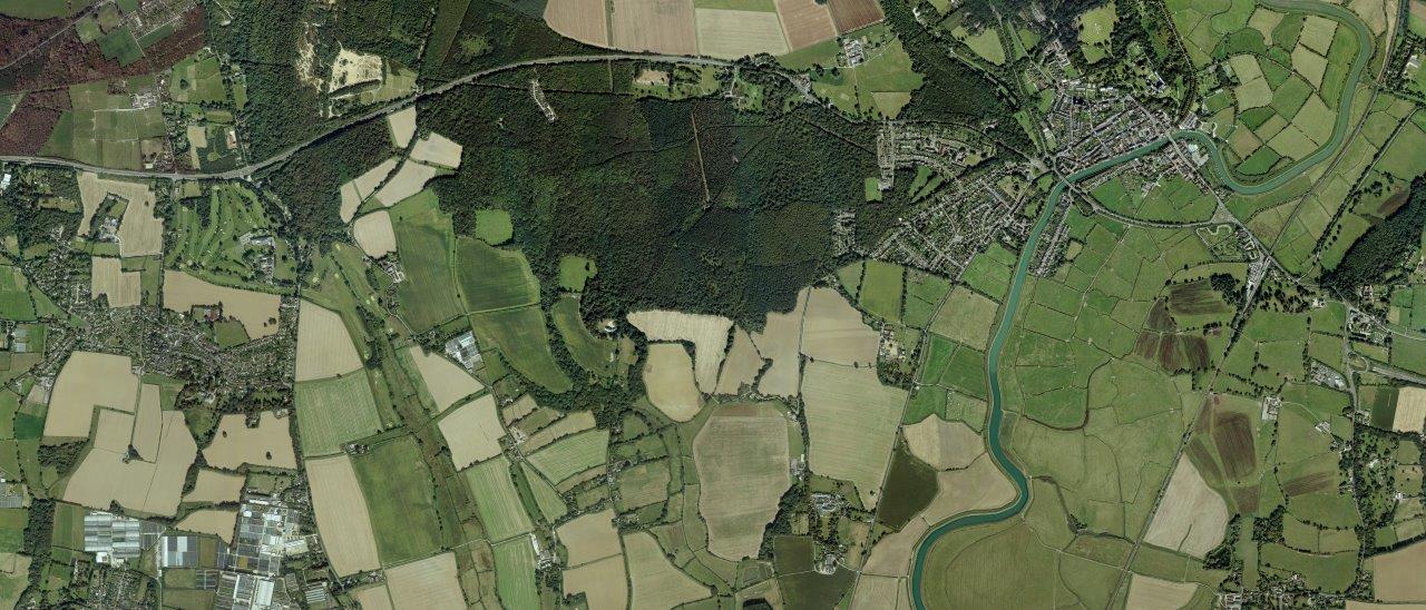 Aerial view of Binsted Countryside and Woodland